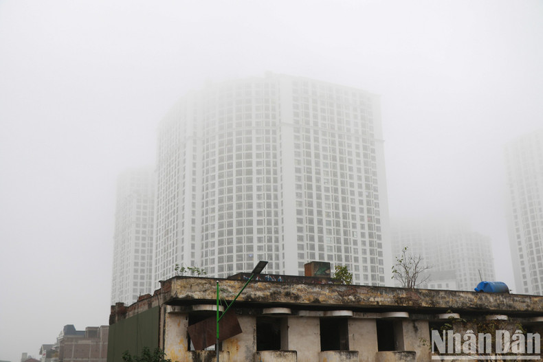 浓雾天气使能见度降低。