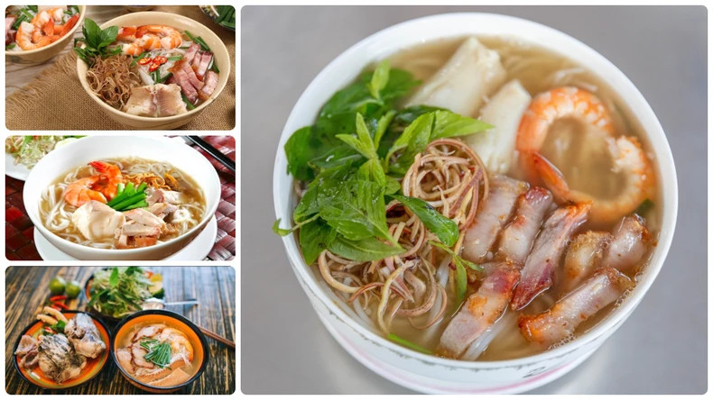 烤五花肉海鲜粉。