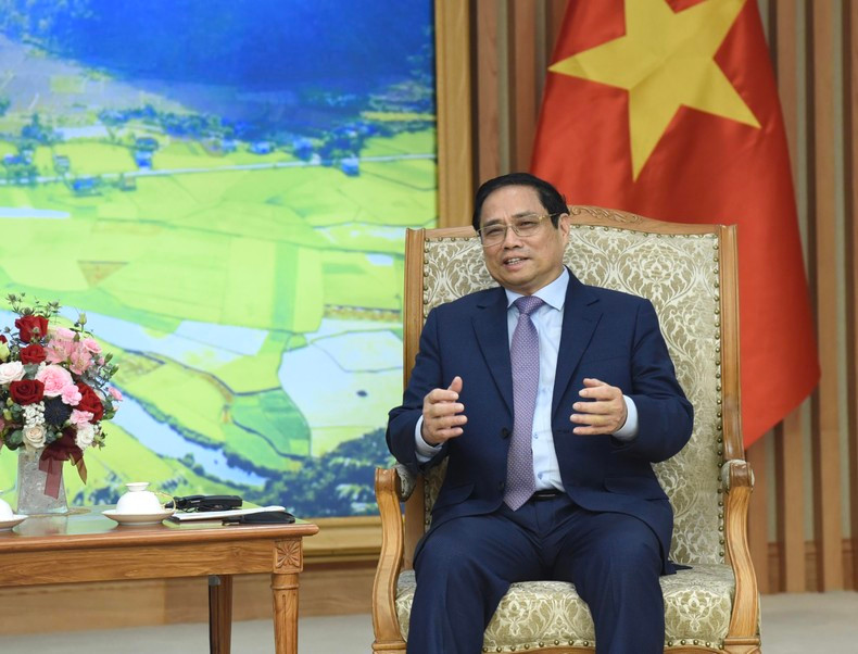 政府总理范明正在会见时发表讲话。 政府总理范明正在会见时发表讲话。