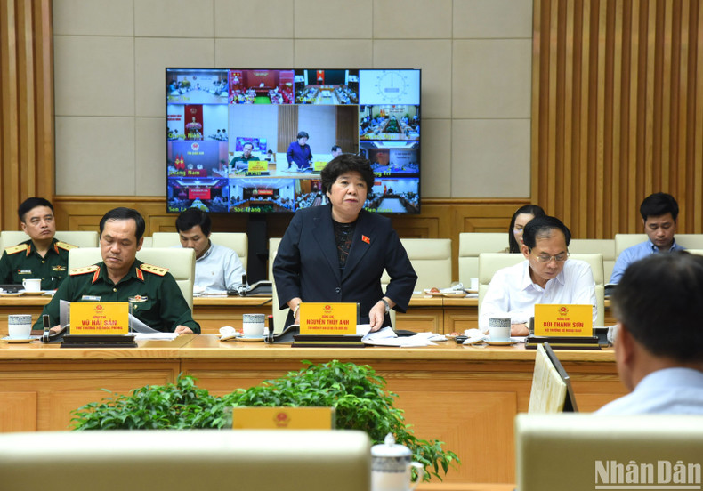 国会社会委员会主任阮翠英发表讲话。(陈海 摄) 国会社会委员会主任阮翠英发表讲话。(陈海 摄)