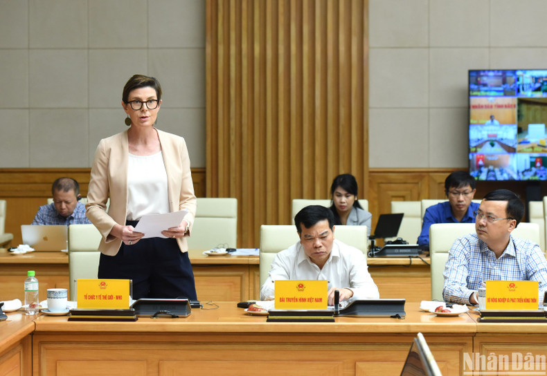 世界卫生组织驻越南首席代表安吉拉·普拉特在会上发表讲话。(陈海 摄) 世界卫生组织驻越南首席代表安吉拉·普拉特在会上发表讲话。(陈海 摄)