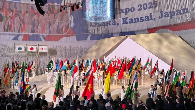 2025年大阪世博会开幕式场景。 2025年大阪世博会开幕式场景。