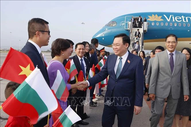 各位代表在机场迎接国会主席王廷惠。 各位代表在机场迎接国会主席王廷惠。