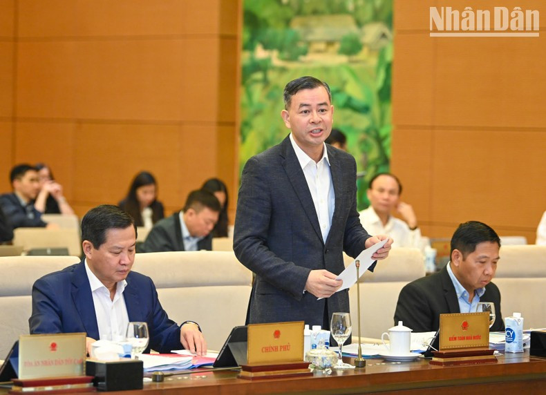 越南国家审计署审计长吴文俊在会议上发言。