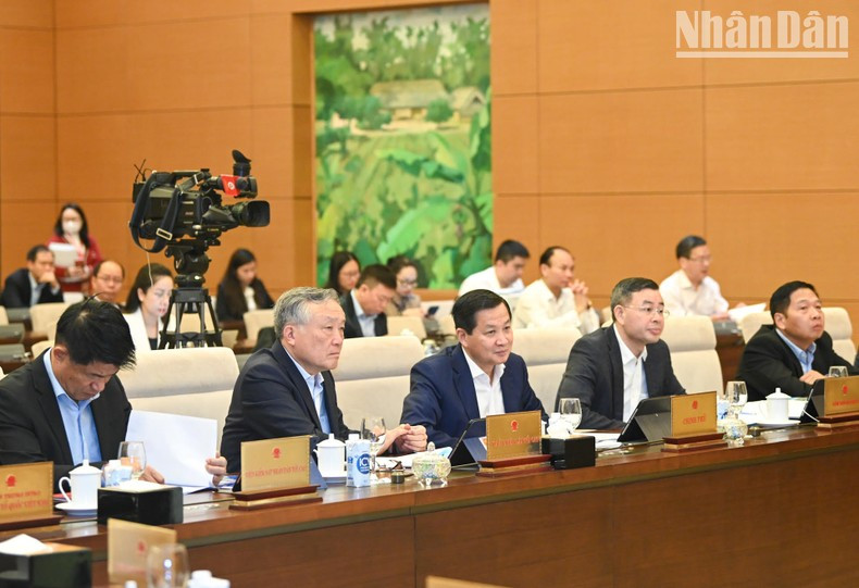 越南最高人民法院院长阮和平、越南政府副总理黎明慨和各位代表。