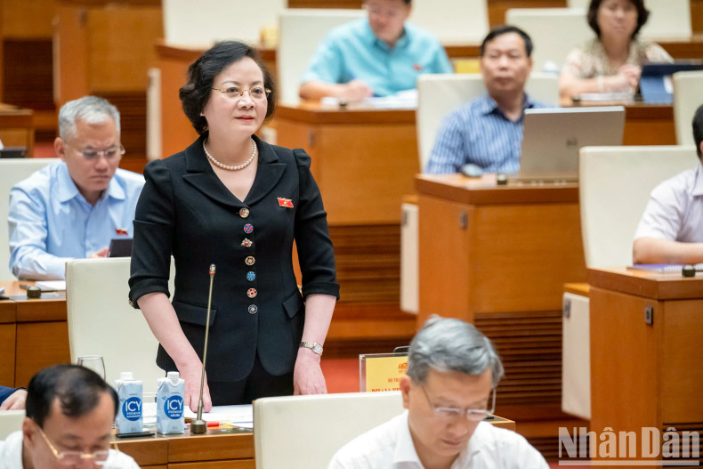 越南内务部长范氏青茶回答咨询。