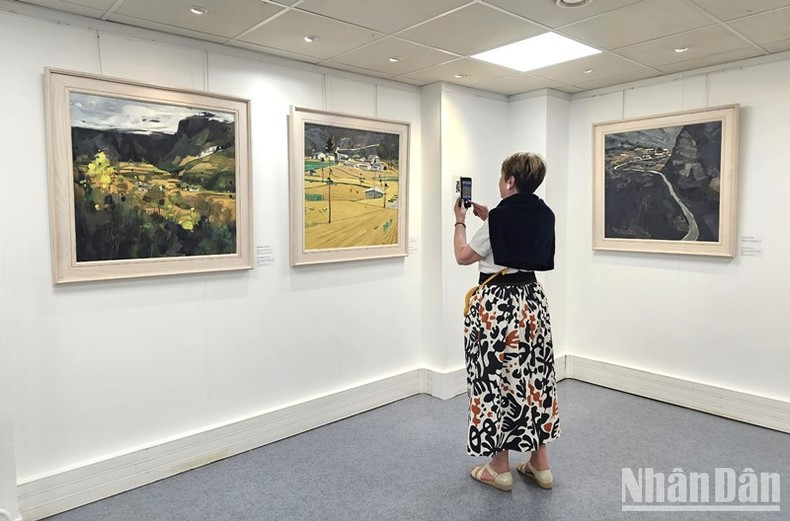 “越南色彩”美术展一角。 “越南色彩”美术展一角。