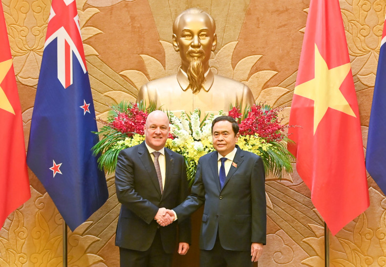 国会主席陈青敏和新西兰总理克里斯托弗•卢克森。 国会主席陈青敏和新西兰总理克里斯托弗•卢克森。