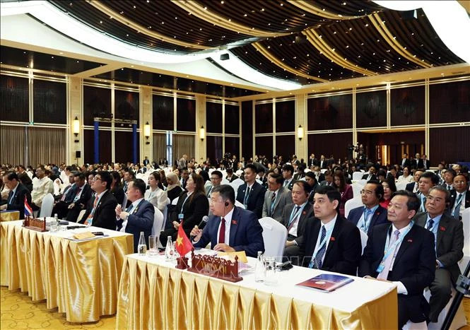 越南代表团和各位代表出席会议。