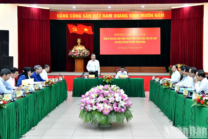 越共中央总书记苏林同越共中央组织部举行工作会议【组图】 ảnh 2