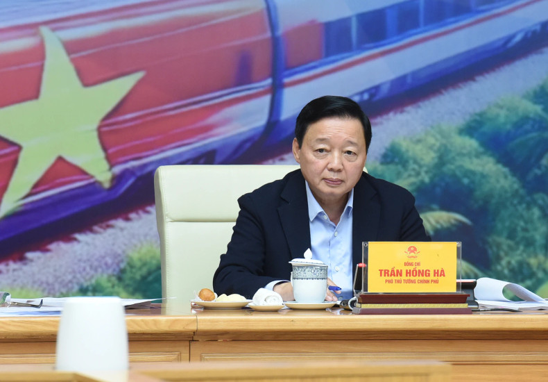 越南政府副总理陈红河发表讲话。