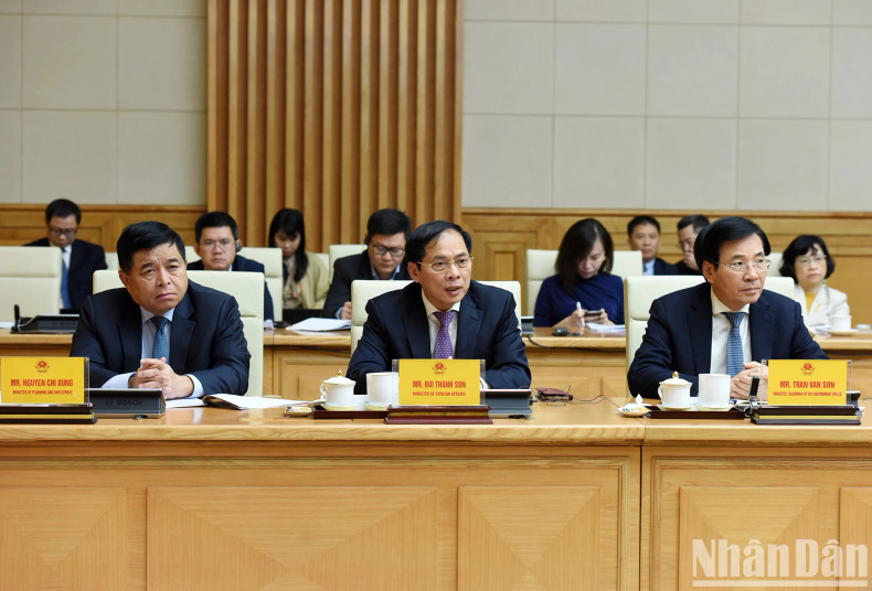 越南外交部长裴青山发表讲话。