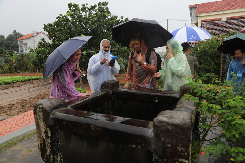 国际友人冒着雨体验茶桂蔬菜村。（图片来源：TITC）