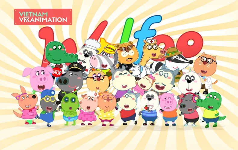 动画“沃福”中的狼崽角色。(图片来源:越南Sconnect) 动画“沃福”中的狼崽角色。(图片来源:越南Sconnect)