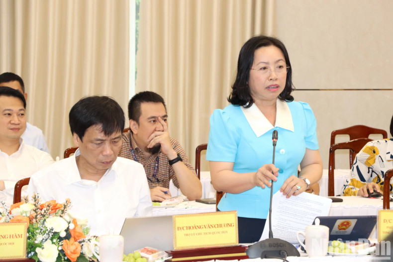 越南劳动总联合会领导在会上发表讲话。