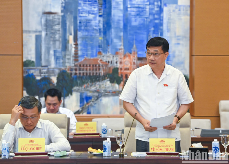 国会经济委员会主任武红青作报告。 国会经济委员会主任武红青作报告。
