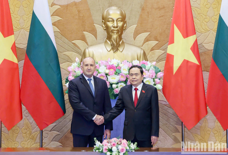 越南国会主席陈青敏会见保加利亚总统鲁门·拉德夫。