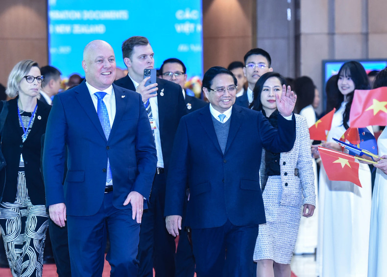 范明正总理和新西兰总理克里斯托弗•卢克森。 范明正总理和新西兰总理克里斯托弗•卢克森。