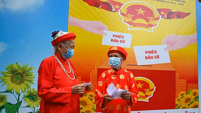 热闹非凡越南换届选举日（组图） ảnh 8