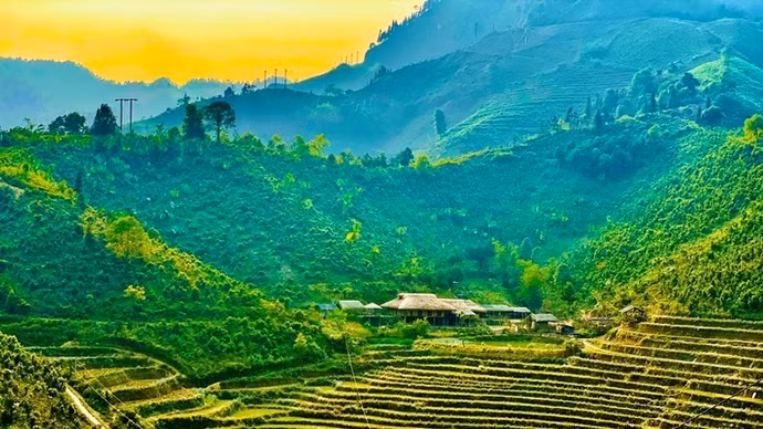 老街省北河乡连村一角。（图片来源：vietnamtourism.gov.vn）