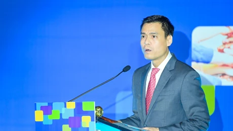 越南外交部副部长邓黄江在纪念活动上发表讲话。