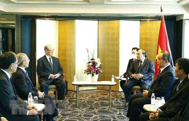 阮春福会见日本民间外交推进协会主席松泽。