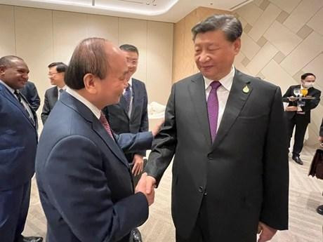 国家主席阮春福会见中共中央总书记、中国国家主席习近平