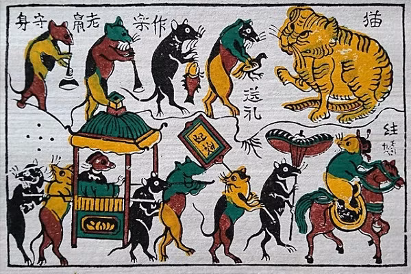 附图：东湖画中的猫形象。