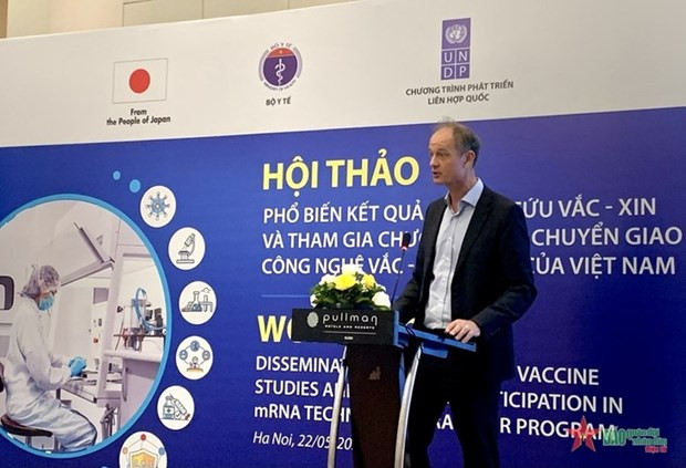 联合国开发计划署驻越代表处副首席代表帕特里克·哈弗曼在会上发表讲话。