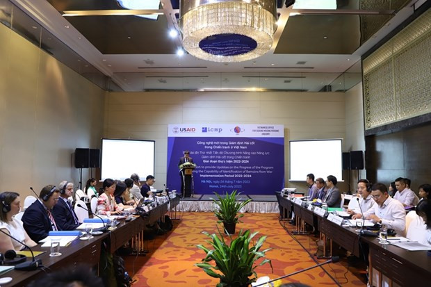 DNA鉴定中心的报告会议现场。（图片来源：越南科技翰林院）