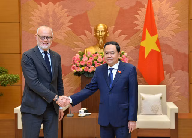 国会常务副主席陈青敏会见法国前总理、勒阿弗尔市市长爱德华·菲利普。