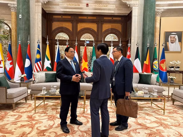 越南政府总理范明正会见菲律宾总统费迪南德·罗慕尔德兹·马科斯。（图片来源：VGP）