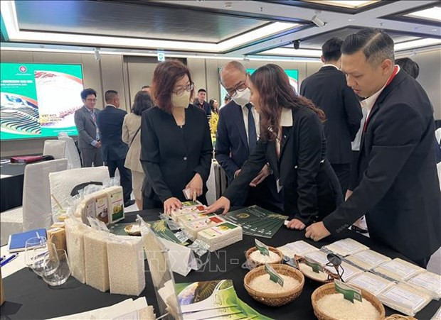 与会代表就越南大米交换意见。