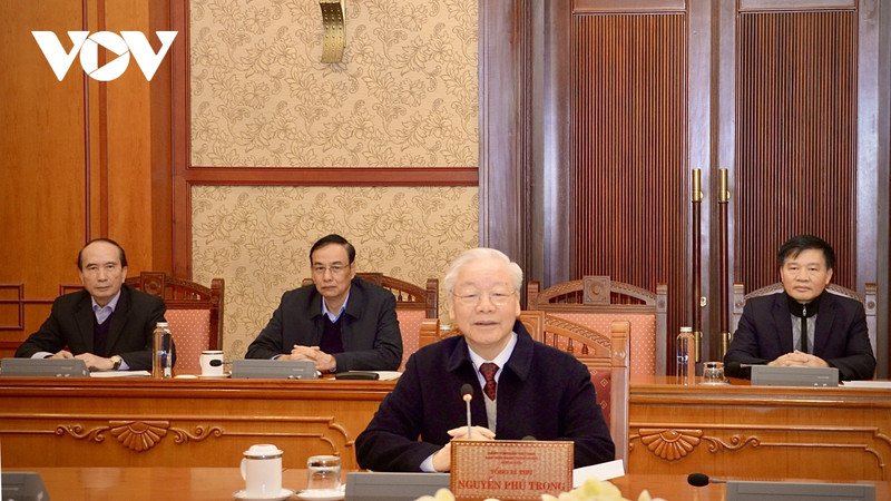 阮富仲总书记主持会议。（图片来源：VOV）