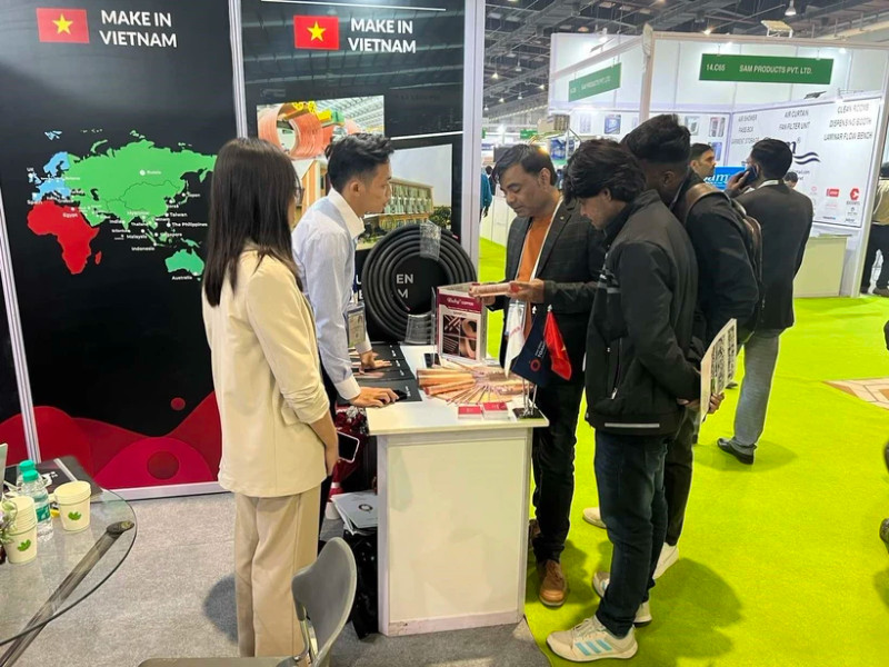 越南全发铜管股份公司的展位。（图片来源：越通社）