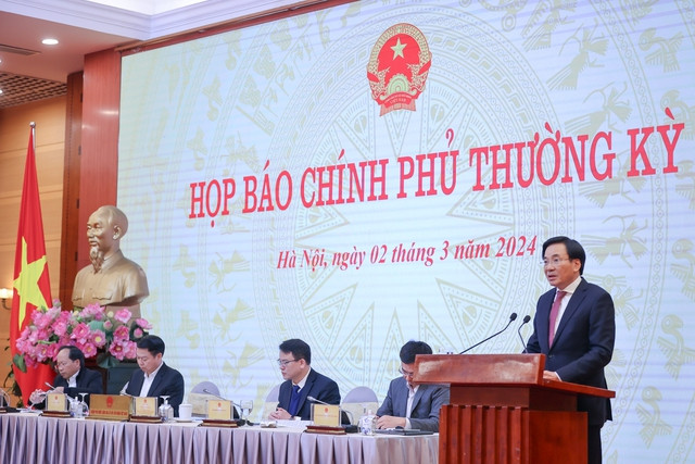 2024年2月政府例行记者会 。（图片来源：baochinhphu.vn）