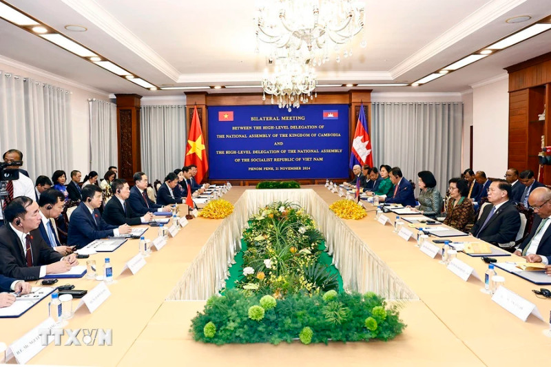 会谈场景。（图片来源：越通社）
