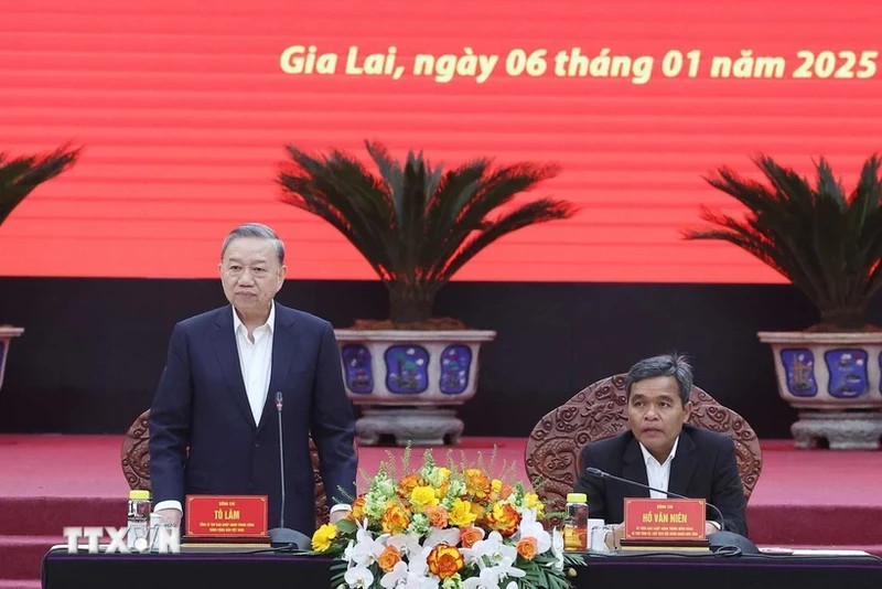 苏林总书记发表讲话。（图片来源：越通社）