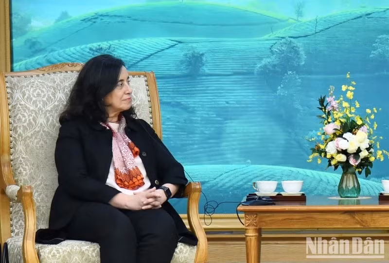 世行东亚与太平洋地区副行长曼努埃拉·菲罗发表讲话。