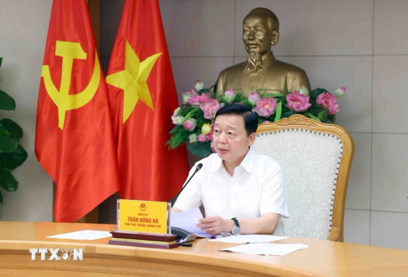 越南政府副总理陈红河发表指导性讲话。（图片来源：越通社）