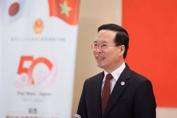 越南国家主席武文赏发表讲话。