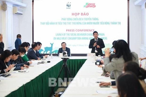 由世界自然基金会发起的改变消费者食用野味行为宣传活动的新闻发布会。（图片来源：bnews）