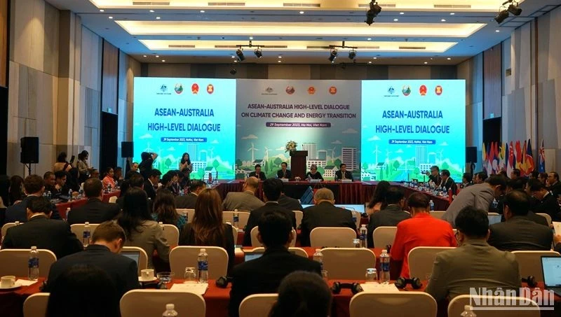 东盟与澳大利亚气候变化和能源转型高级别对话会场景。