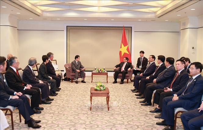 范明正总理会见广岛越日友好协会领导。（图片来源：越通社）