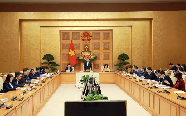 政府副总理陈红河和各位代表召开有关儿童的会议。（图片来源：VGP）