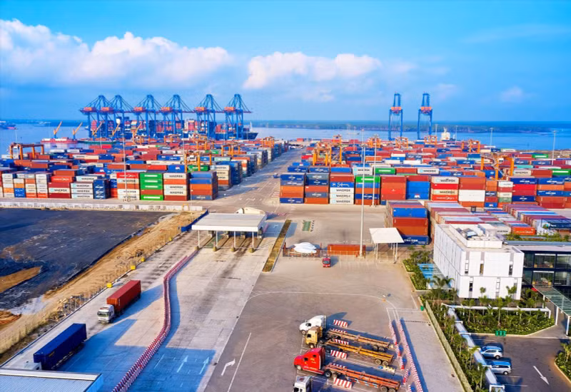 附图：巴地头顿省富美市的Gemalink国际港口。（图片来源：越通社）