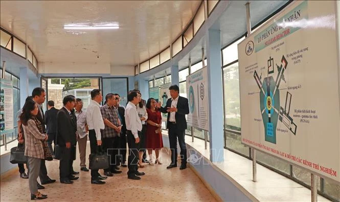 与会代表参观大叻核电研究院的核反应堆。（图片来源：越通社）