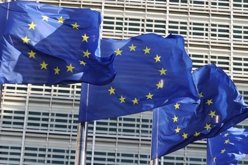 欧盟旗帜。（图片来源：新华社）