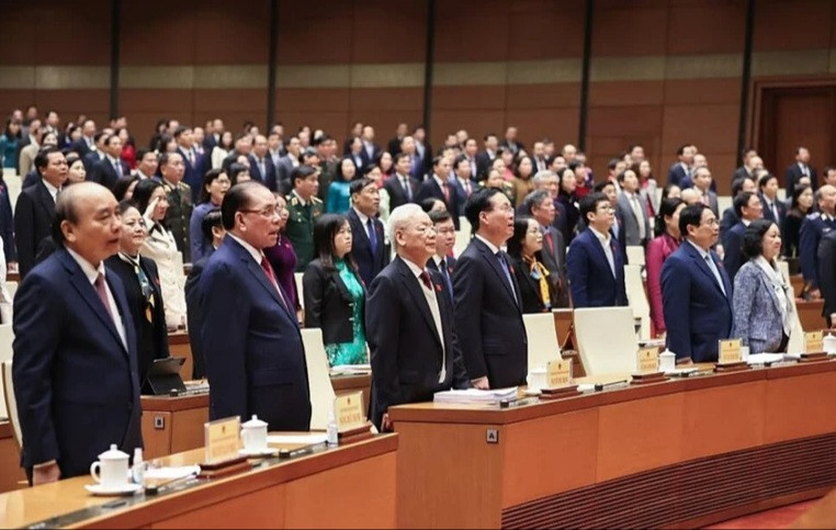 越共中央总书记阮富仲等党、国家领导、前领导出席。 越共中央总书记阮富仲等党、国家领导、前领导出席。