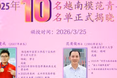 10名越南模范青年名单揭晓